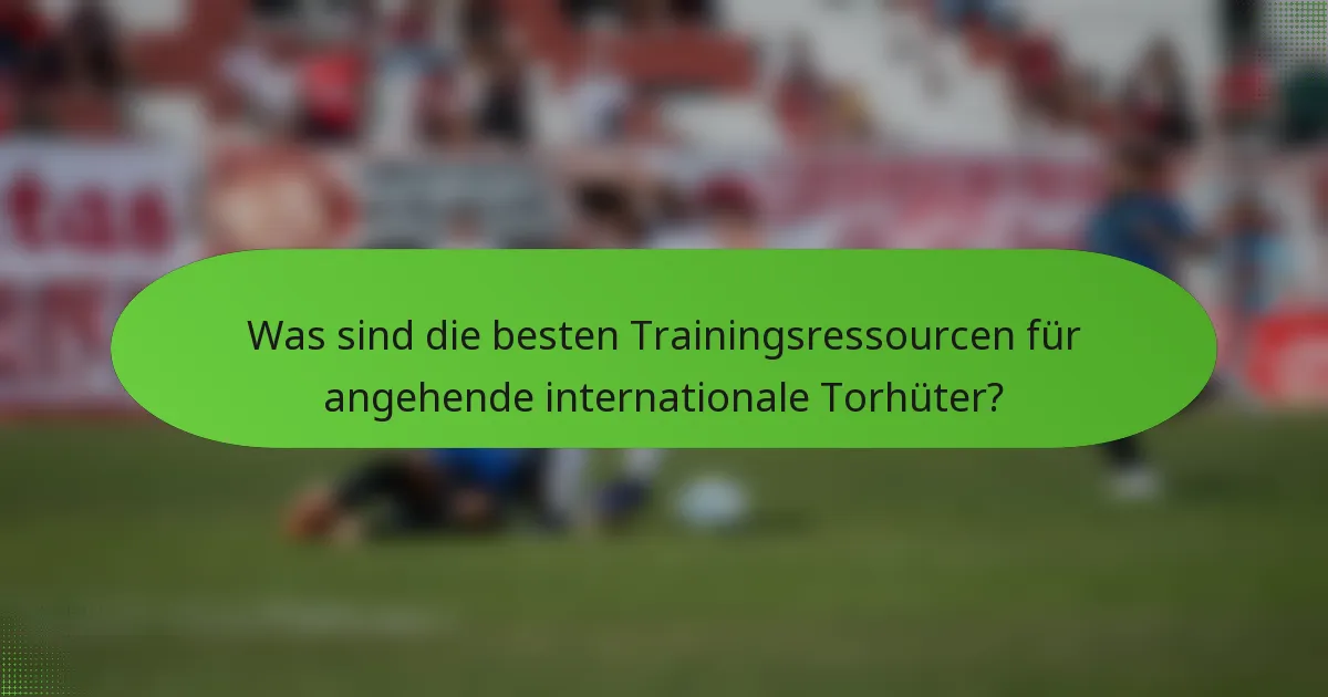 Was sind die besten Trainingsressourcen für angehende internationale Torhüter?