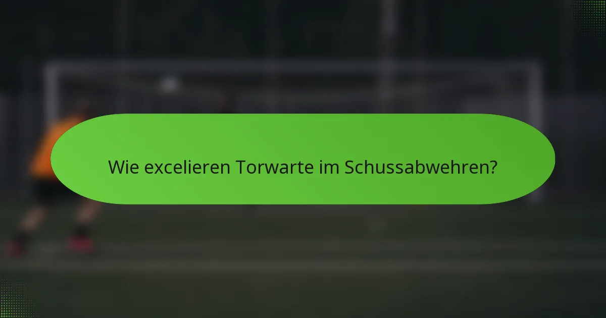Wie excelieren Torwarte im Schussabwehren?